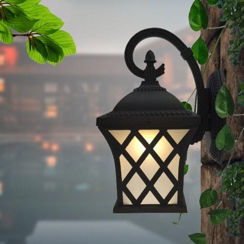 Retro European outdoor waterproof wall lamp Loft led antirust black corridor Fence Doorway patio Home dec light WJ010722