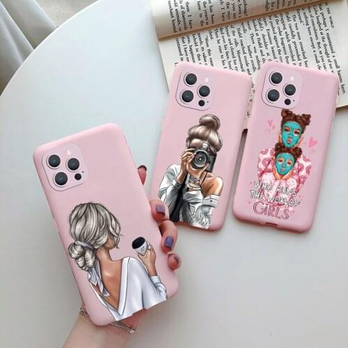 Pink Matte Case For iPhone 12 11 Pro Max 7 8 6 6S Plus X Xr Xs Max SE 2020 High Heels Fashion Girls Woman Silicone Cover Coque