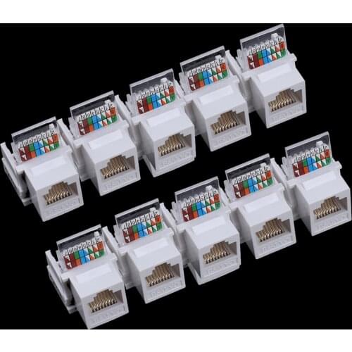 5/10pcsTool-free CAT5E CAT6 UTP network module RJ45 connector Information socket Computer Outlet cable adapter Keystone
