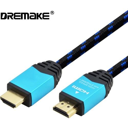 Jack HDMI Cord Gold Plated High Quality Metal Shell HDMI Cable Support 4K 3D HDR Audio Cord for DVD Player TV Box