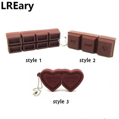 3 styles Cartoon Love Sweet Chocolate Pen drive 4g 8g 16g 32g real capacity usb flash drive memory stick storage device