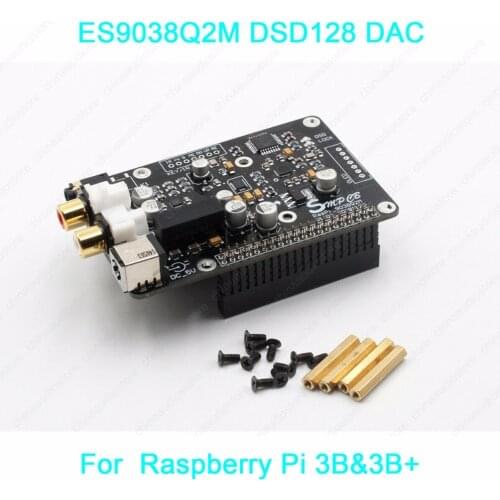 V2019 ES9038 ES9038Q2M DAC Mini DSD I2S DAC OPA1612 For Raspberry Pi 3B&3B+ Sound Card Digital Network Player VOLUMIO MOODE