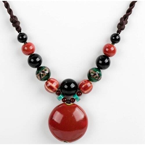 Womens Ceramic Classic Neclaces & Pendants DIY Handmade Necklace For woman Mather Gift #XN052