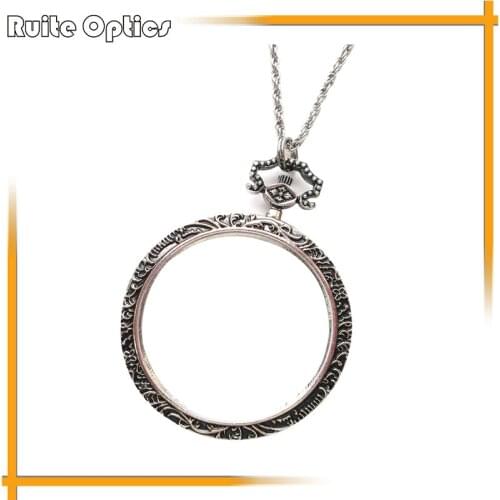 1PC 3x Portable Pocket Present Necklace Reading Magnifier Decoration Pendant Necklace Decorative Gift Magnifying Glass Loupe