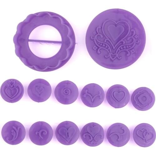 14PCS Cupcake Stamp Cake Lace Broder Tools Heart Flower Cookie Cutter Cupcake Icing Decoration Stencils Set Cake Mold