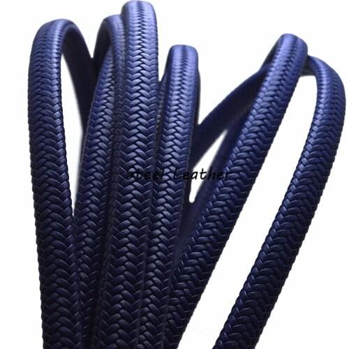 2m/lot Approx 12*6MM BLUE Flat Braided Wide Leather Cord Bracelet Necklace Findings Leather Rope String DIY Jewelry Accessories