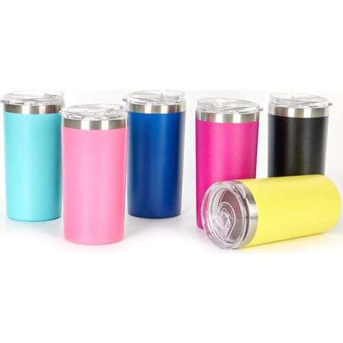 25pcs 16oz Skinny Tumbler Stainless Steel Double Wall Vacuum Insulated Tumbler Cup Travel Water Bottle with Lid