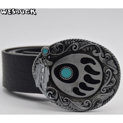 5 PCS MOQ WesBuck Brand Retail Western Cowboy Belt Buckle Metal Fashion Mens Buckles Jeans Accessories Fit 4cm Wideth Belt