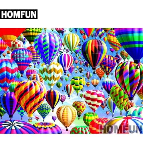 HOMFUN Full Square/Round Drill 5D DIY Diamond Painting "Colorful hot air balloon" 3D Embroidery Cross Stitch 5D Decor A00895