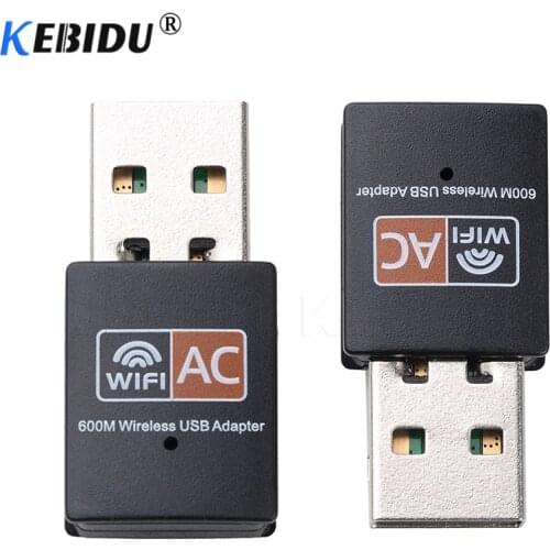 Kebidu Wireless 600Mbps USB WiFi Adapter 2.4GHz 5GHz Antenna PC Mini Computer Network Card Receiver Dual Band 802.11b/n/g/ac