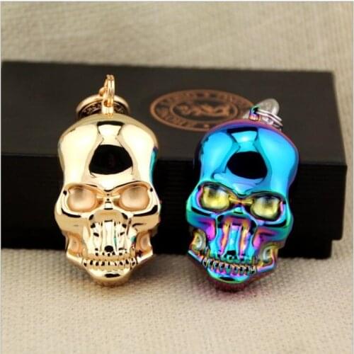 Creative Modeling USB Charging Lighter Keychain Skull Shape Fashion New Strange Metal Pendant Gift Toy