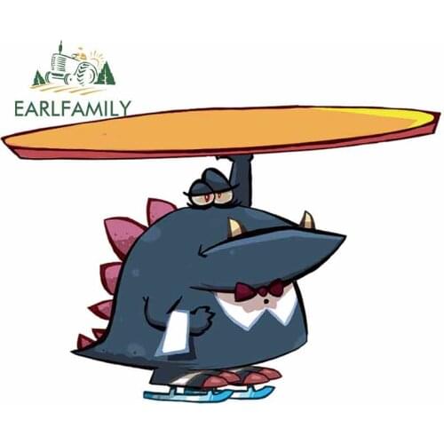 EARLFAMILY 13cm x 8.9cm For Baby Dragon Car Stickers Waterproof Creative Decal Air Conditioner Decoration Car Door Protector