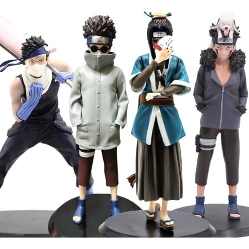 Boruto Shippuden Haku Action Figures Momochi Zabuza Haku Aburame Shino Inuzuka Kiba PVC Figurines Figura Model Toys Doll T30