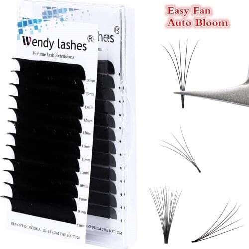 Wendy Lashes Easy Fan Lashes Faux Mink Eyelash Extensions Automatic Flowering Lash Extension Supplies Russian Volume Makeup Tool