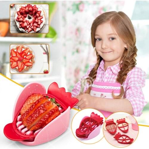 Kitchen Tools Fruit gadget Strawberry Slicer Strawberry Stem Remover Fruit Cutter Slice Fruit Platter Cutter Kitchen Accessories