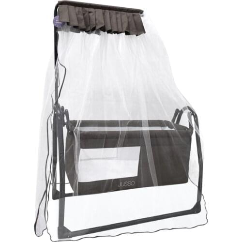 Linen Fabric Be Shaken Baby Cradle Coffee Color Comfortable Sallanabilen Portable Crib Ventilate Windows And Protective tulle