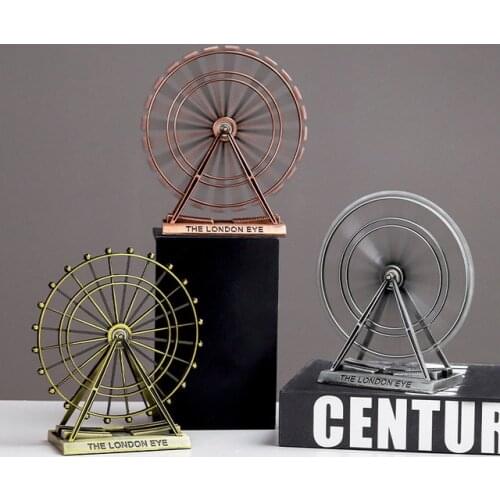 Metal Rotatable Ferris Wheel Decoration Home Metal Crafts Living Room Bookshelf Decoration Crafts The London Eye Figurine