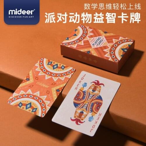 MiDeer Cartoon Animal Series Playing Card Set Educational Toys For Children Party Kids Game Early Learning Math Toddler Toy Gift