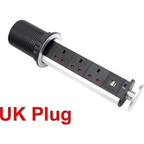 Multifunctional Socket UK Plug Lift Socket Office Socket Cabinet Hidden Intelligent Lifting Electrical Power Outlet USB port