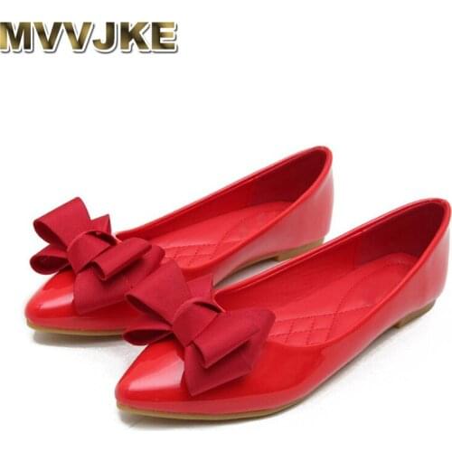MVVJKE style Custom flat shoes female 2020 new shallow mouth pointed women bottom simple fashion small size 31 32 - 45 women