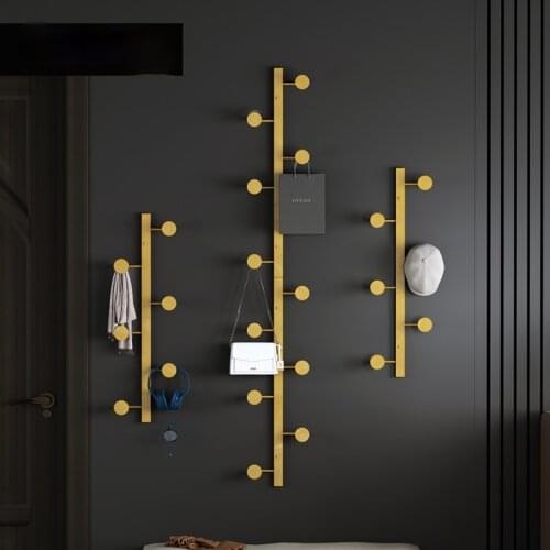 Zq Wall Coat Rack Modern Minimalist Golden Hallway Hanger Wall Hanging Bedroom Creative Clothes Rack