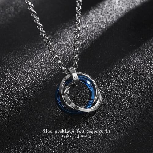 2021 New Fashion Trend Titanium Steel Hip-hop Necklace Pendant Geometry Tricyclic Mens Necklace Pendant Jewelry Wholesale
