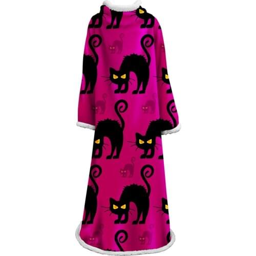 Sofa Mat Blanket Picnic Back To School Blanket Thick Double-layer Plush Animal Cat Lion 3d Print Carry Blanket with Sleeve