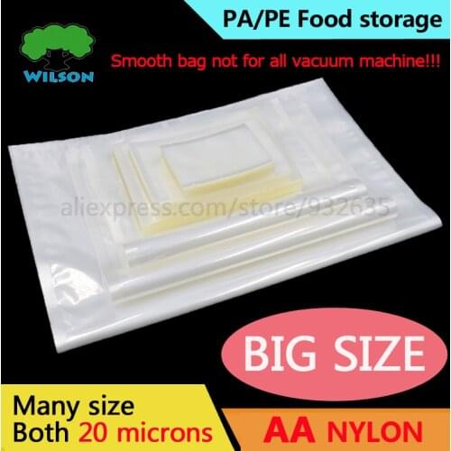 Open 26-35 cm) 4 mil Big Size and Thickened Shiny Clear PA Bag Vacuum For Long Term Food Storage 20 Pcs