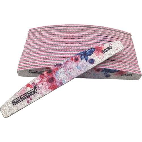 50Pcs/Lot 80/80 Nail Files Buffer Block Thick Sandpaper Sanding Nails UV Gel For Manicure Salon Boat Nail Care Tools