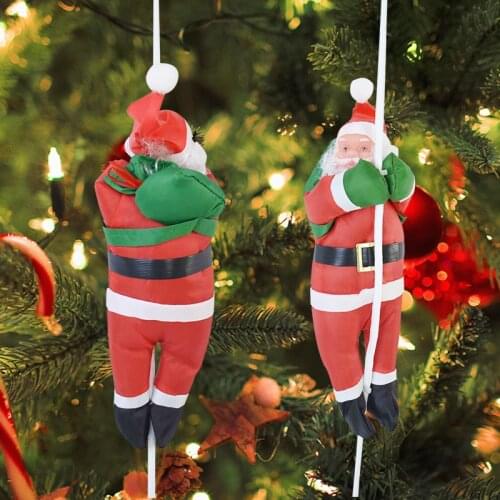 Christmas Doll Pendant Climbing Rope Ladder Santa Claus Christmas Tree Hanging Decor For New Year Xmas Party Home Ornaments Gift