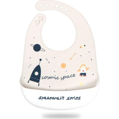 Manufacturer Popular Feeding Product Lovely Pattern Adjustable Waterproof Silicone Baby Bibs