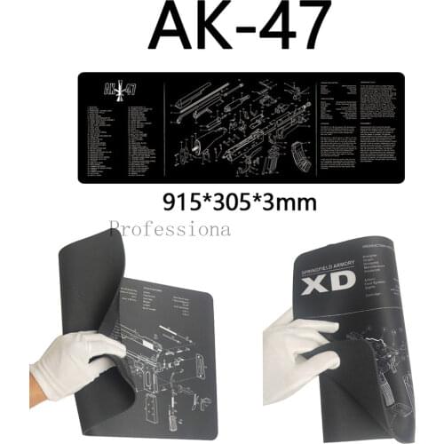 AR15 AK47 Glock Gun Cleaning Rubber Mat With Parts Diagram and Instructions Armorers Bench Mat Mouse Pad for Smith Colt 1911