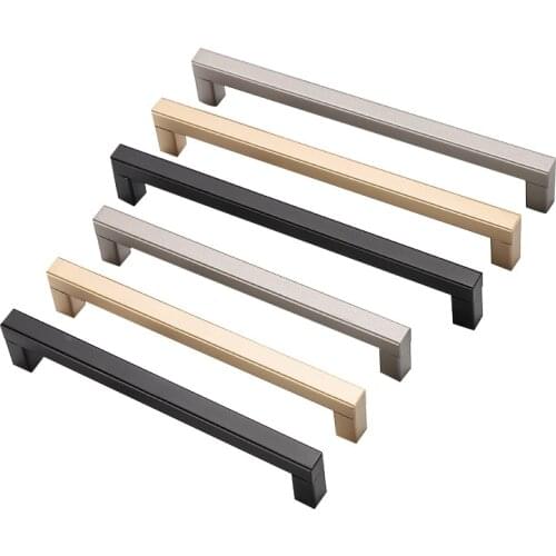 Northern Europe Kitchen Door Handles Cabinet Handles Drawer Knobs Aluminum Alloy Wardrobe Door Handles Brushed Modern Hardware