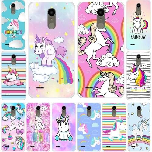 Silicone Case For LG K10 2017 Soft TPU Cute Rainbow Unicorn Cover For LG K 10 2017 Phone Case