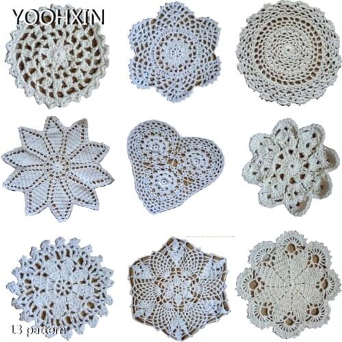 HOT lace cotton placemat cup coaster mug kitchen Christmas dish pan table place mat cloth Crochet tea coffee doily dining pad