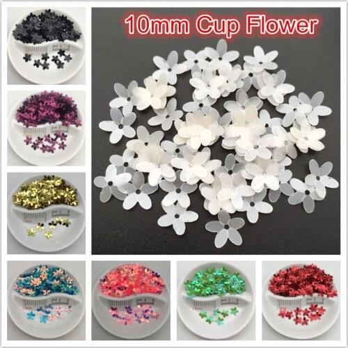 20g/Lot 10mm Cup Flower Loose Sequins Paillettes Sewing,Wedding Craft,Women Kids DIY Garment Accessories Wholesale