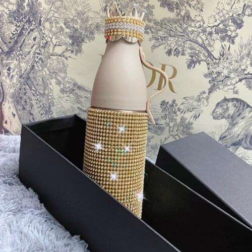 Diamond Thermos Bottle Crown Water Bottle Cute Stainless Steel Tumbler Vacuum Flask Mug Gift for Men Women Insulated Tumbler