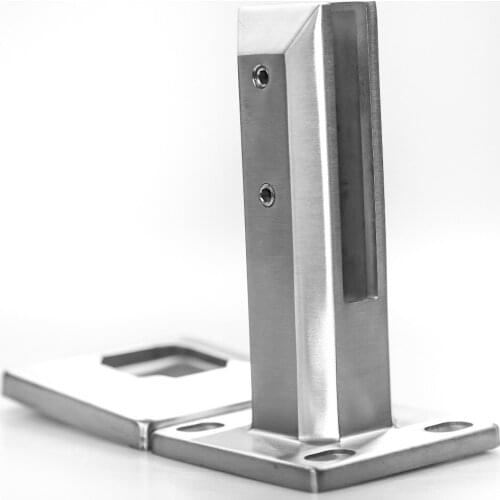 Bigger Square Base Mount Glass Spigot Duplex 2205 Glass Spigot Stainless Steel Pool Fence Frameless Railing