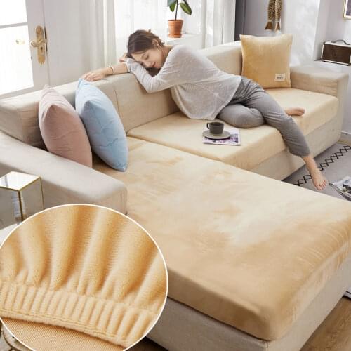 Sofa seat cover cushion cover thick Plush solid soft stretch sofa slipcovers funiture protector