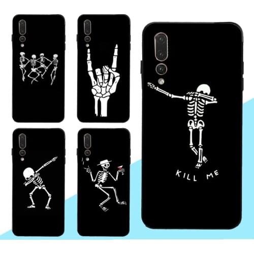 Spooky Skull Funny Dance Skeleton Case for Huawei Honor 20 9 10 Lite 10i 7A Pro 7C 8A 8C 8S 8X 9X Y7 Y9 Y6 2019 Nova 5T