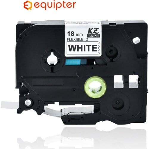 18mm Tze-FX241 Black On White Laminated Label Tape Flexible Cable Label Tapes TzeFX241 Tze FX241 Tze FX241 for P-Touch