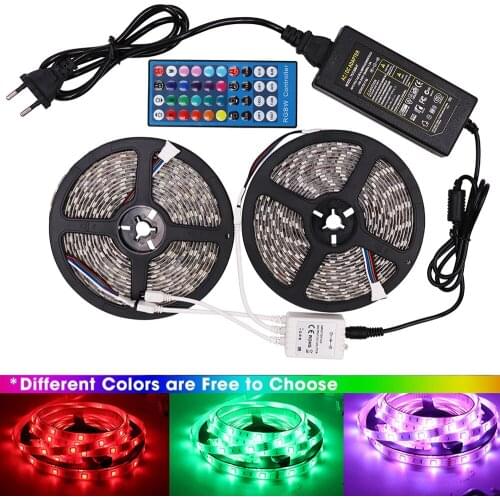 5M 10M LED Strip RGB RGBW RGB WW 5050 12V DC Flexible LED Tape Ribbon 60Leds/m Waterproof + Remote Control + EU Power Supply