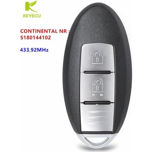 KEYECU Replacement Smart Remote Key 2 Button 433.92MHz 7953XTT/4A for Nissan Qashqai 12/2013-2017, X-Trail & Pulsar S180144102