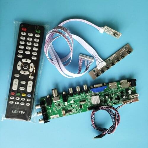Kit For N133B6-L04/N133B6-L23 DVB-T DVB-T2 LED USB VGA TV HDMI AV Signal controller board digital 1366X768 40pin 13.3" remote