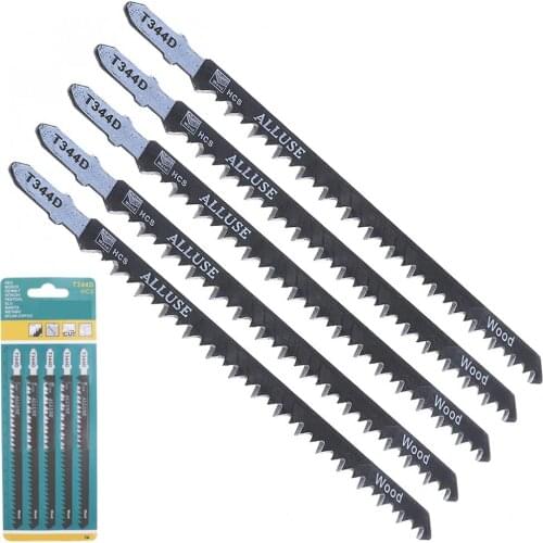 5pcs/set T344D 150mm High-carbon Steel Reciprocating Saw Blades Straight Cutting Jig Saw for Woodworking / Plastic PVC