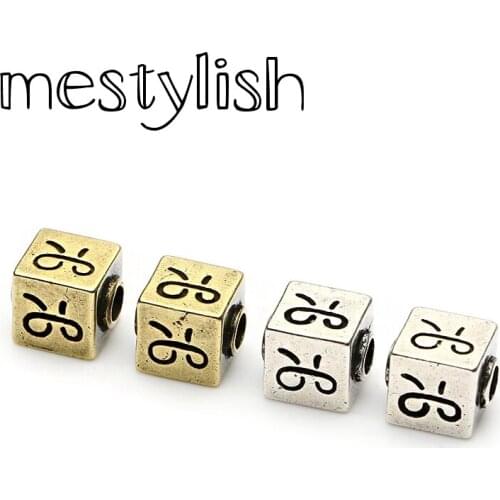 Mestylish 8*8mm 4pcs/Lot Retro Antique Copper Square Cube Spacer Beads Charms Fit DIY Handmade Bracelet Necklace Pulseira