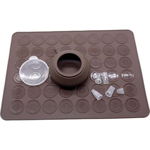 48 Holes Macaron Non-Stick Silicone Mat Decorating Pot Kitchen Baking Mold Set