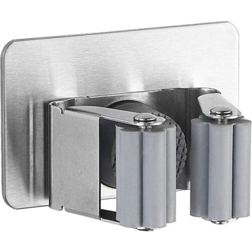 1pcs Broom Hanger Self Adhesive Wall Mounted Broom No Drilling Mop Hanger Rack Organizer for Bathroom Kitchen Organizer A30