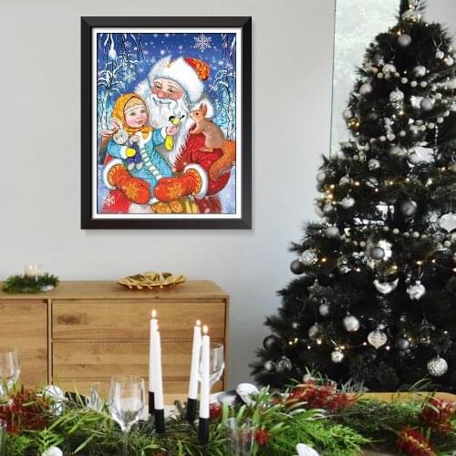New Year Holiday decor Christmas wall decor X-mas Christmas Wall Art Christmas Art Christmas Painting Santa Decor Poster