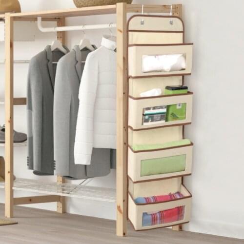 Simple Houseware Over Door/Wall Mount 4 Clear Window Pocket Organizer Hanging Storage Organizer for Pantry Baby Nursery Bathroom